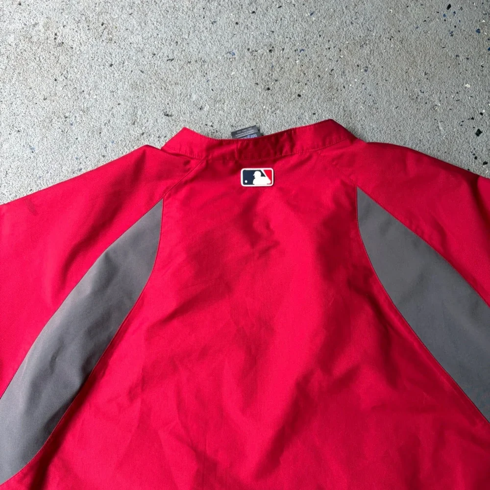 Majestic Boston Red Sox MLB Authentic Cool Base Quarter Zip Windbreaker Red 2XL